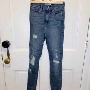 Good American Blue Distressed Skinny Jeans